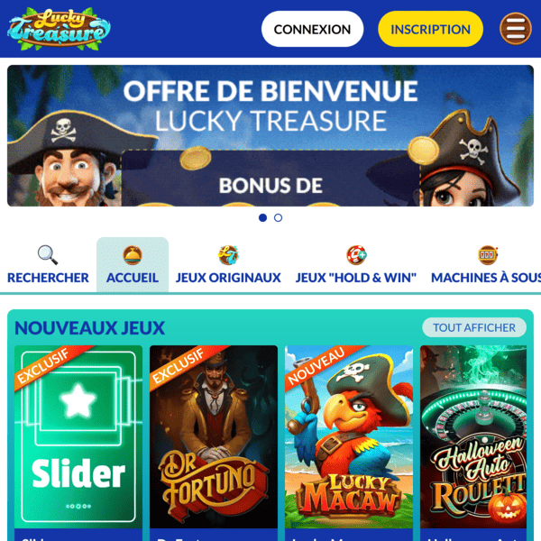 Lucky Treasure Casino — Section Nouveaux jeux
